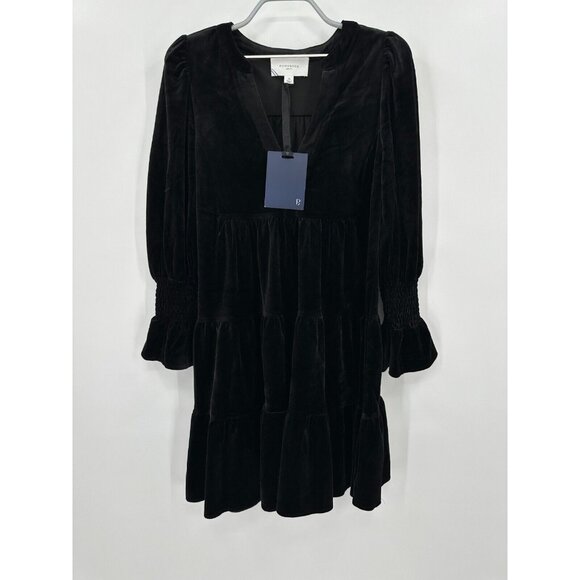 Tuckernuck Dresses & Skirts - Pomander Place by Tuckernuck Black Velvet Kenzo Dress sz XL Tiered Mini Swing